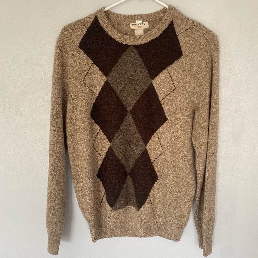 Dockers Brown argyle sweater